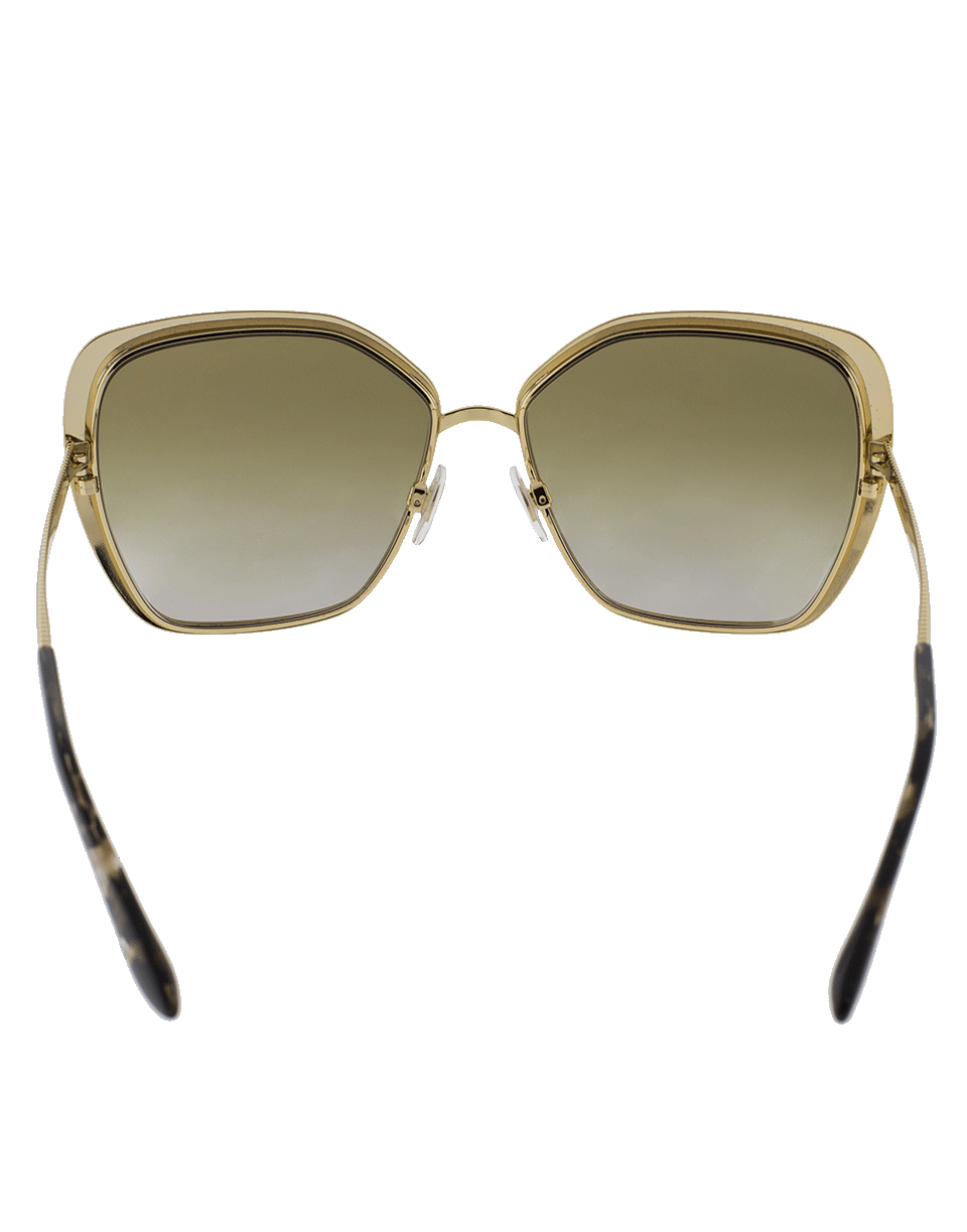 DOLCE & GABBANA-Gold Square Metal Frame Sunglasses-GOLD