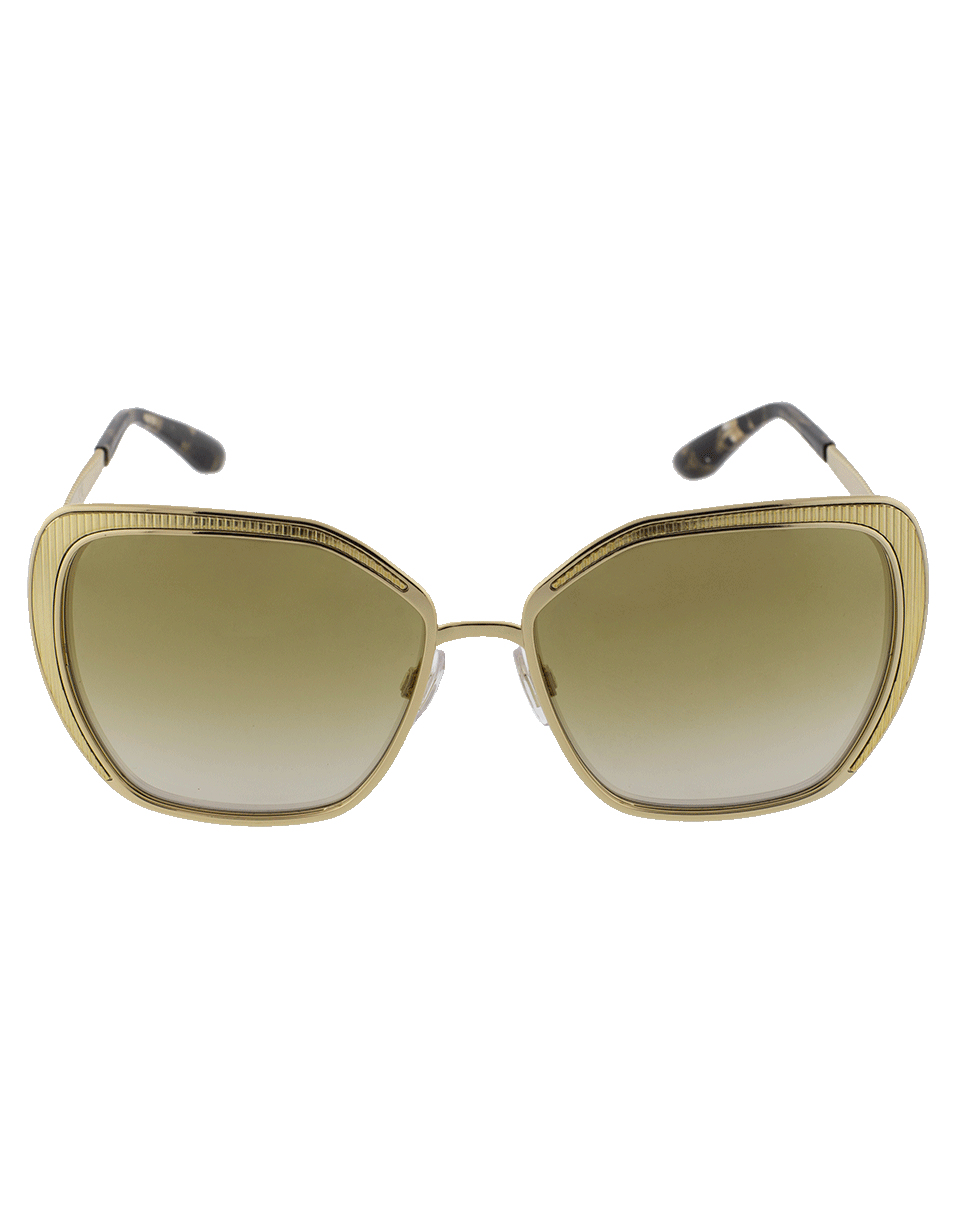 DOLCE & GABBANA-Gold Square Metal Frame Sunglasses-GOLD