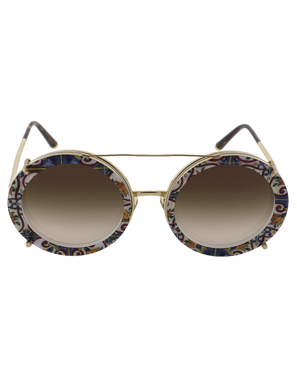 DOLCE & GABBANA-Havana Maioliche Sunglasses-GOLD