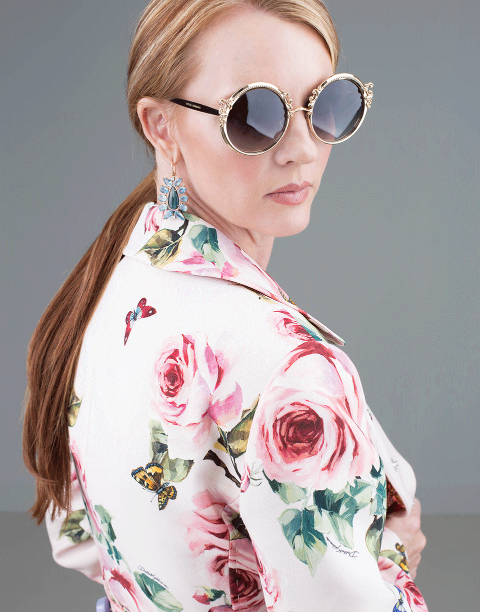 DOLCE & GABBANA-Round Metal Frame Sunglasses-GOLD