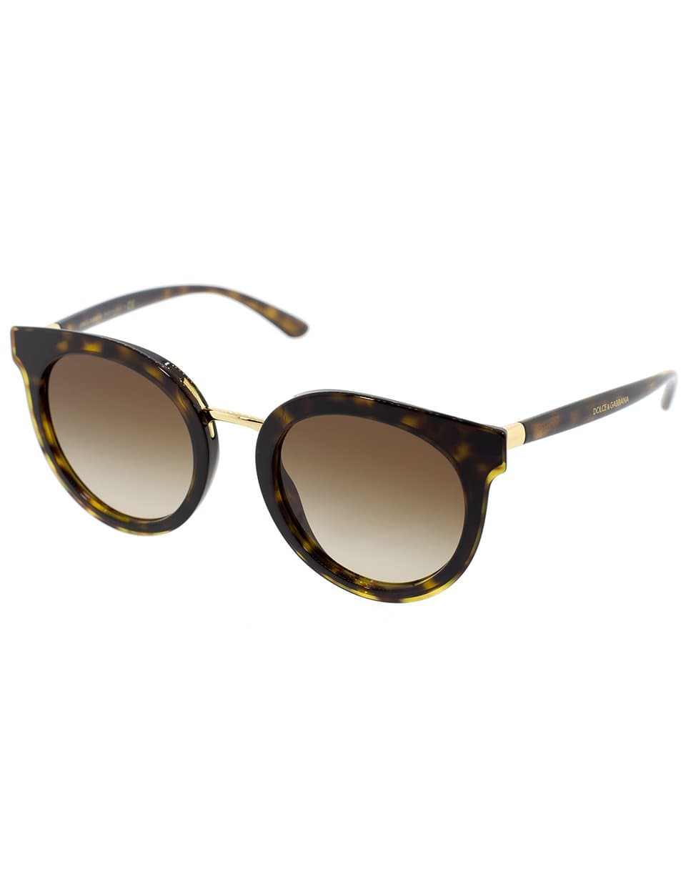 DOLCE & GABBANA-Round Havana Sunglasses-HAVANA