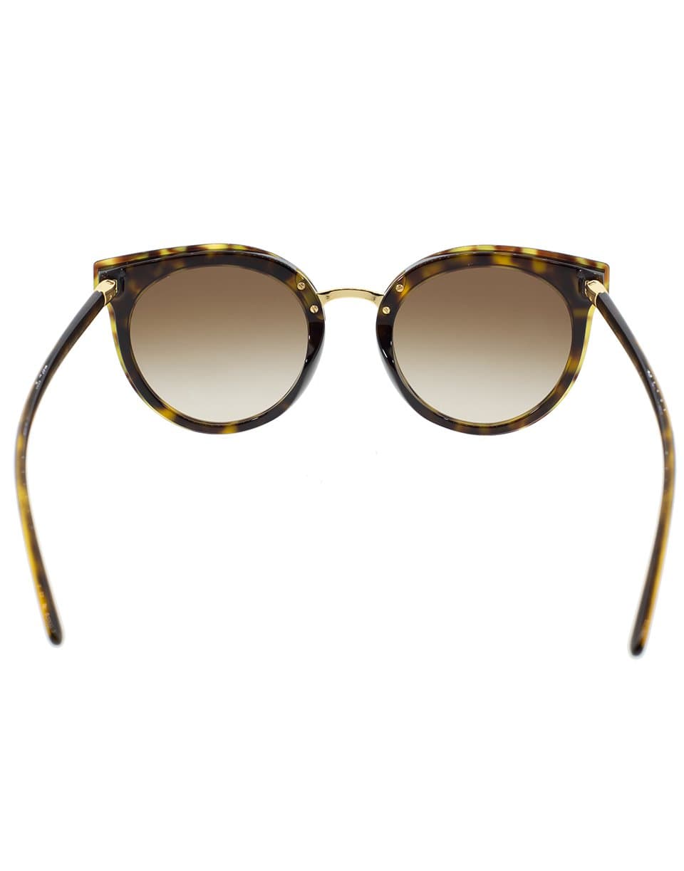 DOLCE & GABBANA-Round Havana Sunglasses-HAVANA
