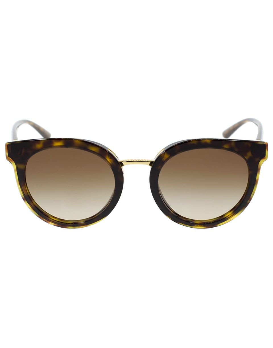 DOLCE & GABBANA-Round Havana Sunglasses-HAVANA