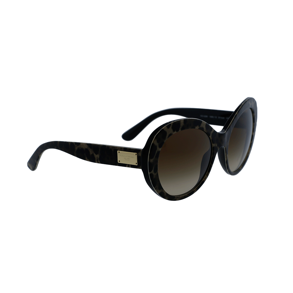 DOLCE & GABBANA-Leopard Round Sunglasses-LEOPARD