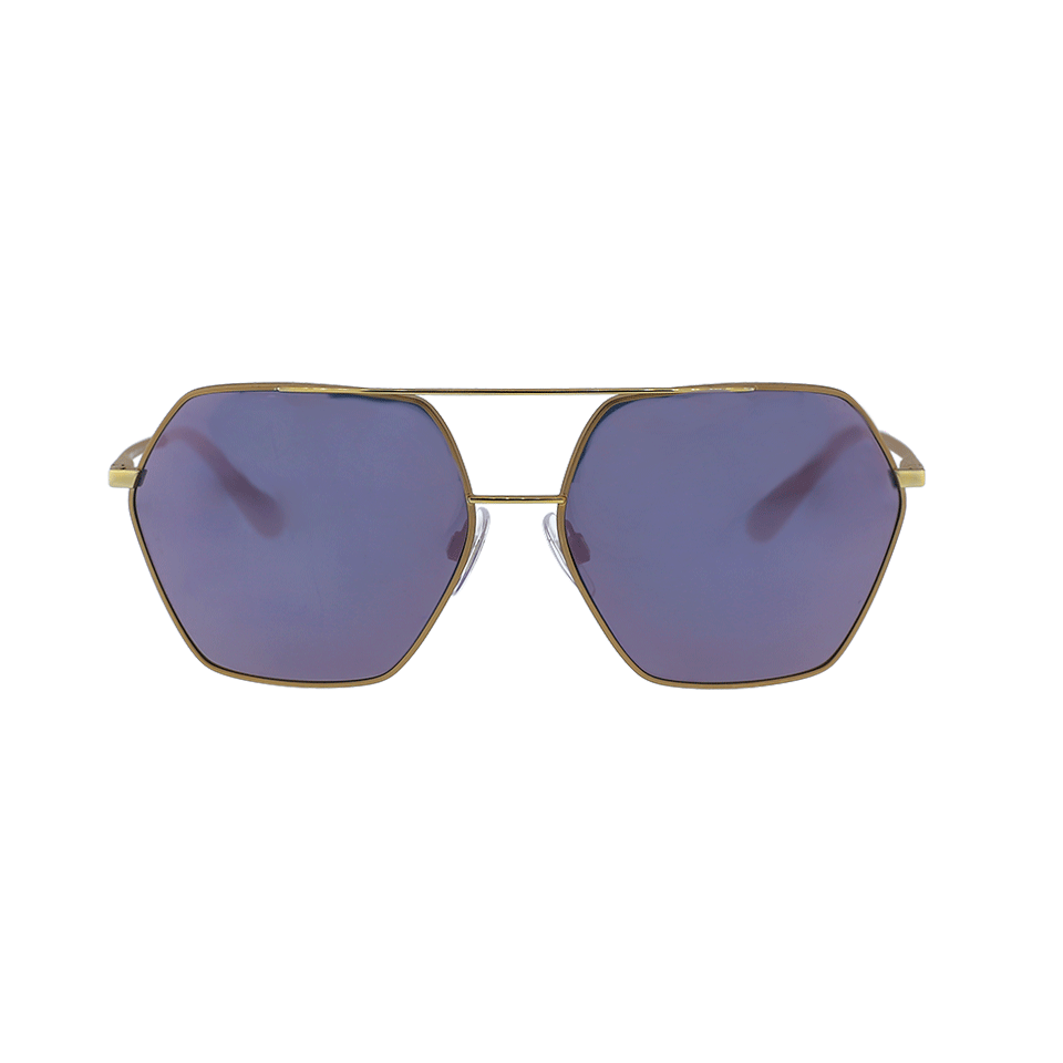 DOLCE & GABBANA-Double Bridge Hexagonal Sunglasses-MATTEPNK