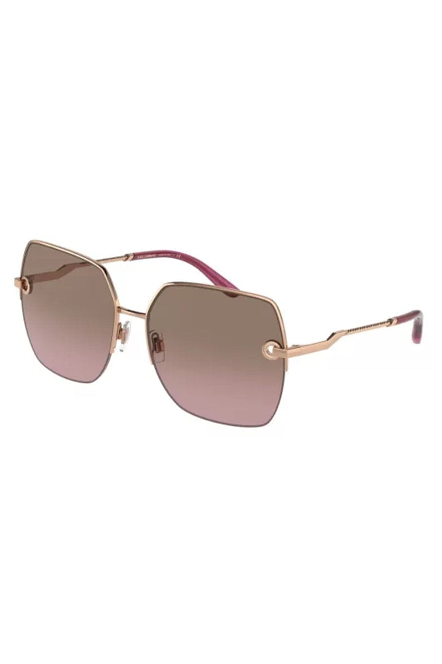 DOLCE & GABBANA-Square Sunglasses-PINK/BRN