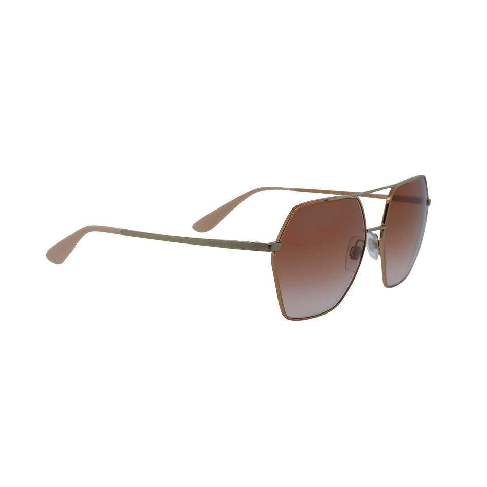 DOLCE & GABBANA-Double Bridge Hexagonal Sunglasses-PINK/GLD