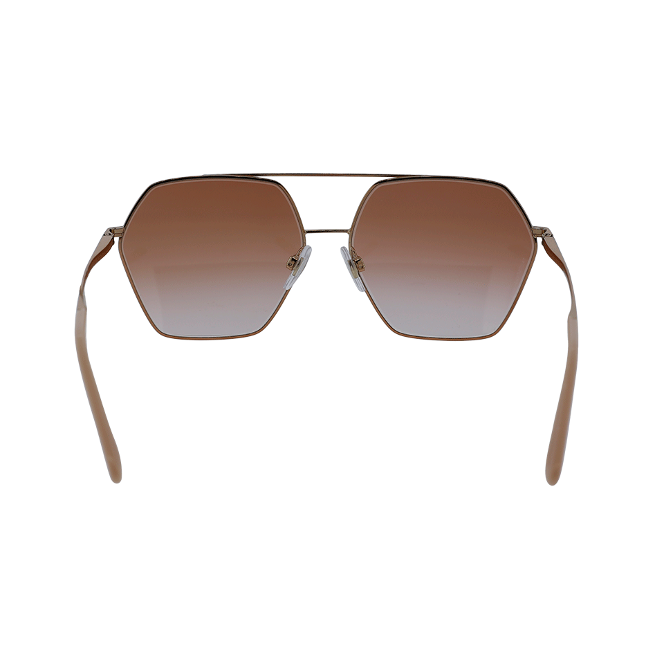 DOLCE & GABBANA-Double Bridge Hexagonal Sunglasses-PINK/GLD