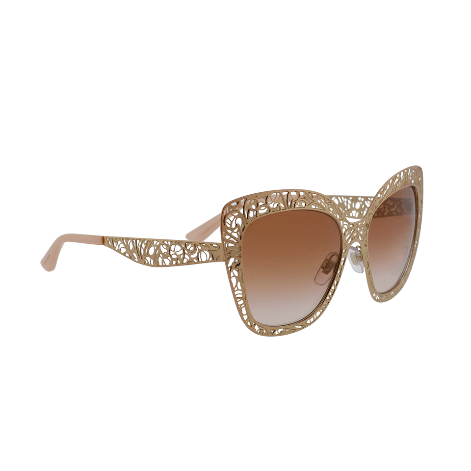 DOLCE & GABBANA-Metal Butterfly Sunglasses-PNK/BRWN