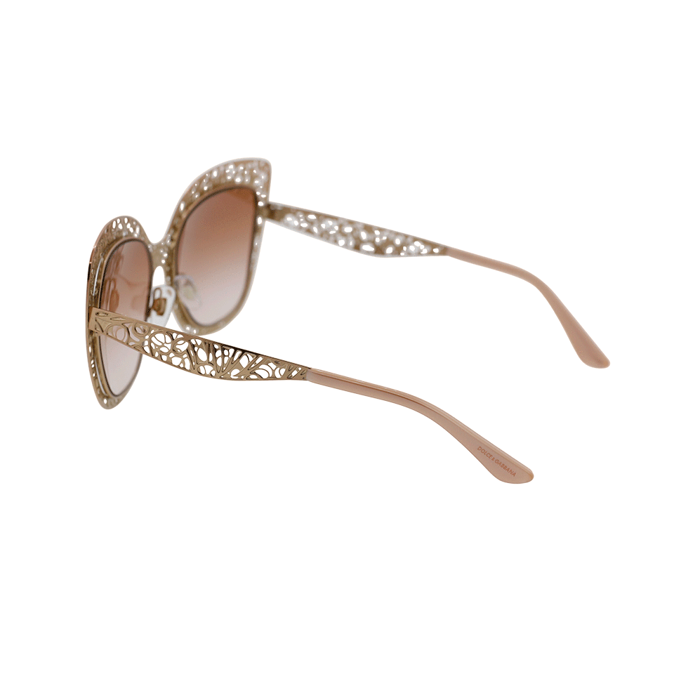 DOLCE & GABBANA-Metal Butterfly Sunglasses-PNK/BRWN