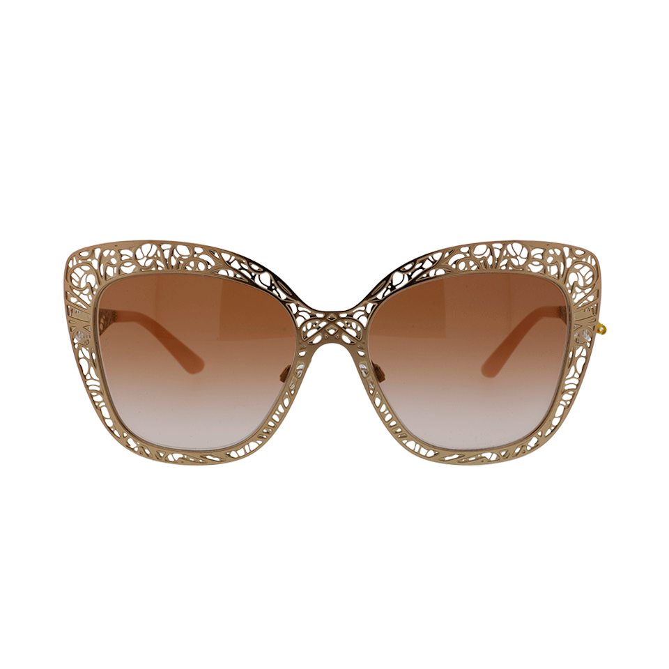 DOLCE & GABBANA-Metal Butterfly Sunglasses-PNK/BRWN