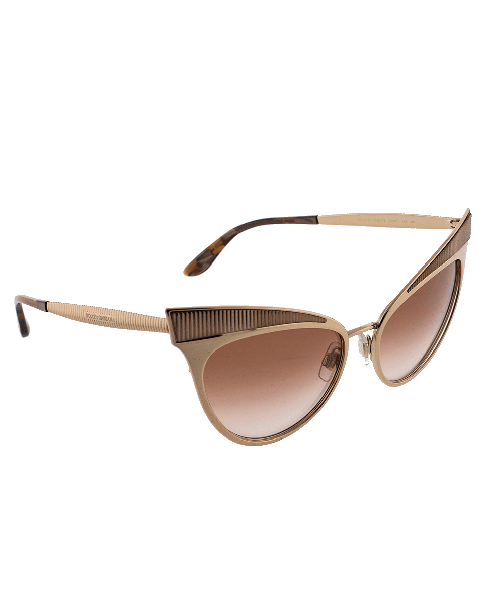 DOLCE & GABBANA-Cat Eye Metal Frame Sunglasses-PNK/GLD