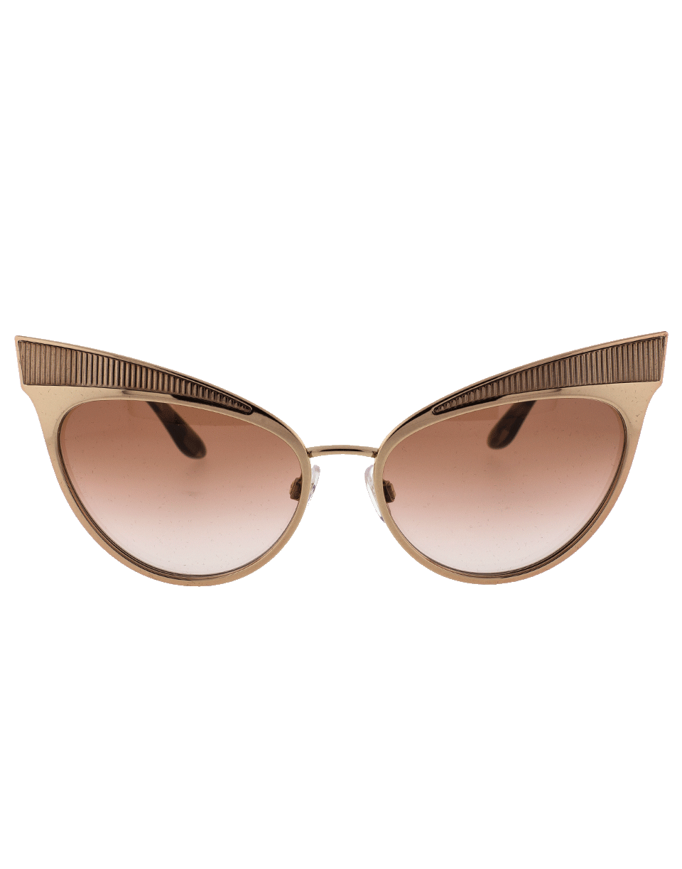 DOLCE & GABBANA-Cat Eye Metal Frame Sunglasses-PNK/GLD