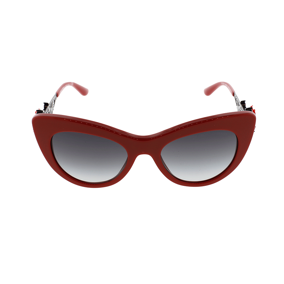 DOLCE & GABBANA-Embellished Cat Eye Sunglasses-RED/GRY