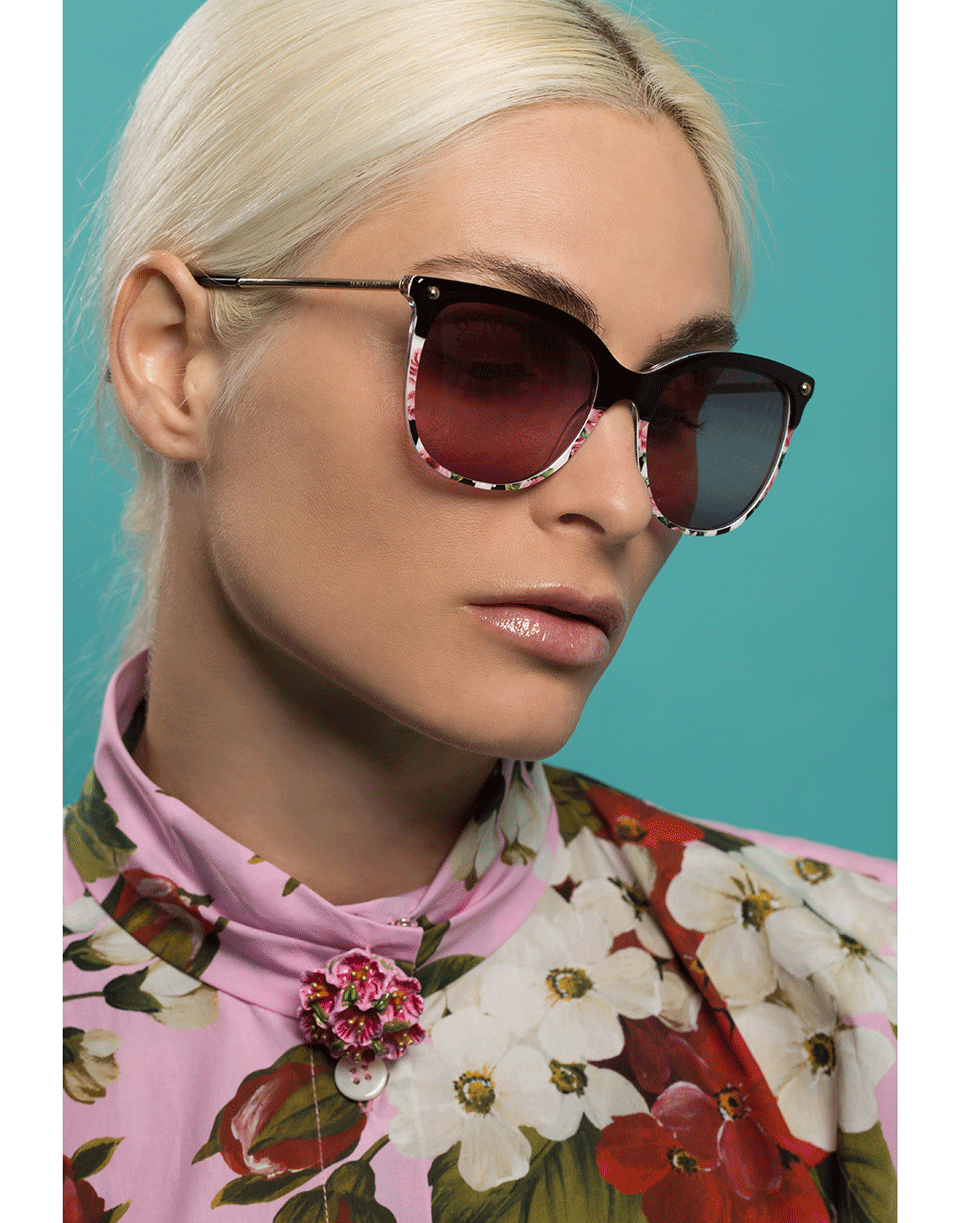 DOLCE & GABBANA-Rose Print Sunglasses-ROSE