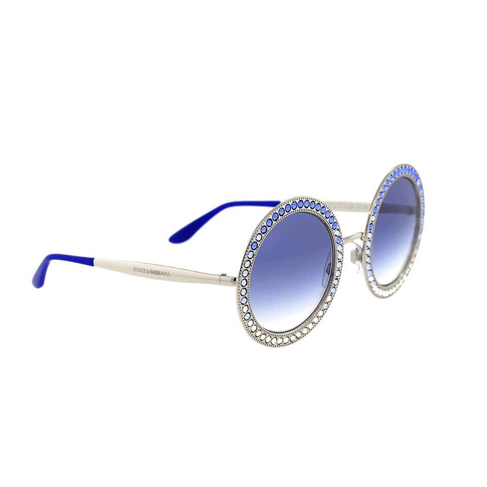 DOLCE & GABBANA-Ombre Crystal Sunglasses-SLVR/BLU