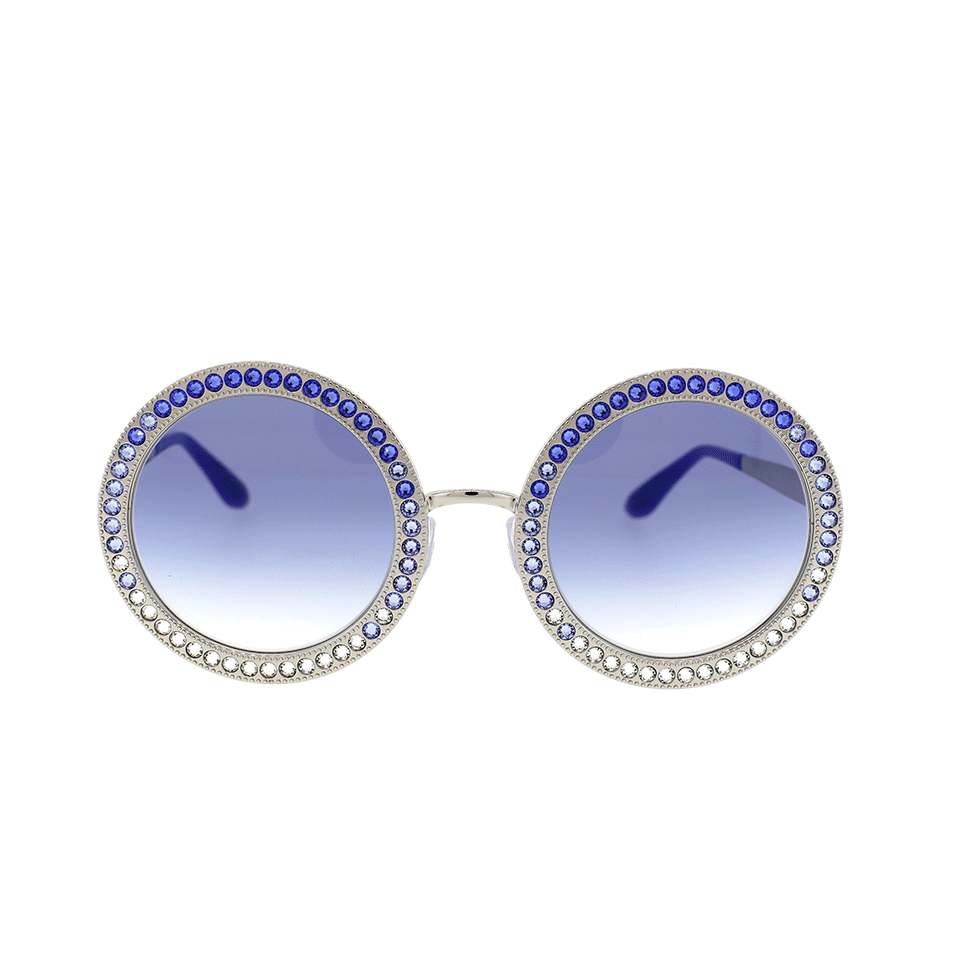 DOLCE & GABBANA-Ombre Crystal Sunglasses-SLVR/BLU