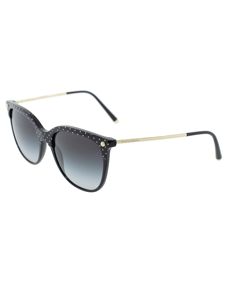 DOLCE & GABBANA-Polka Dot Sunglasses-WHT/BLK