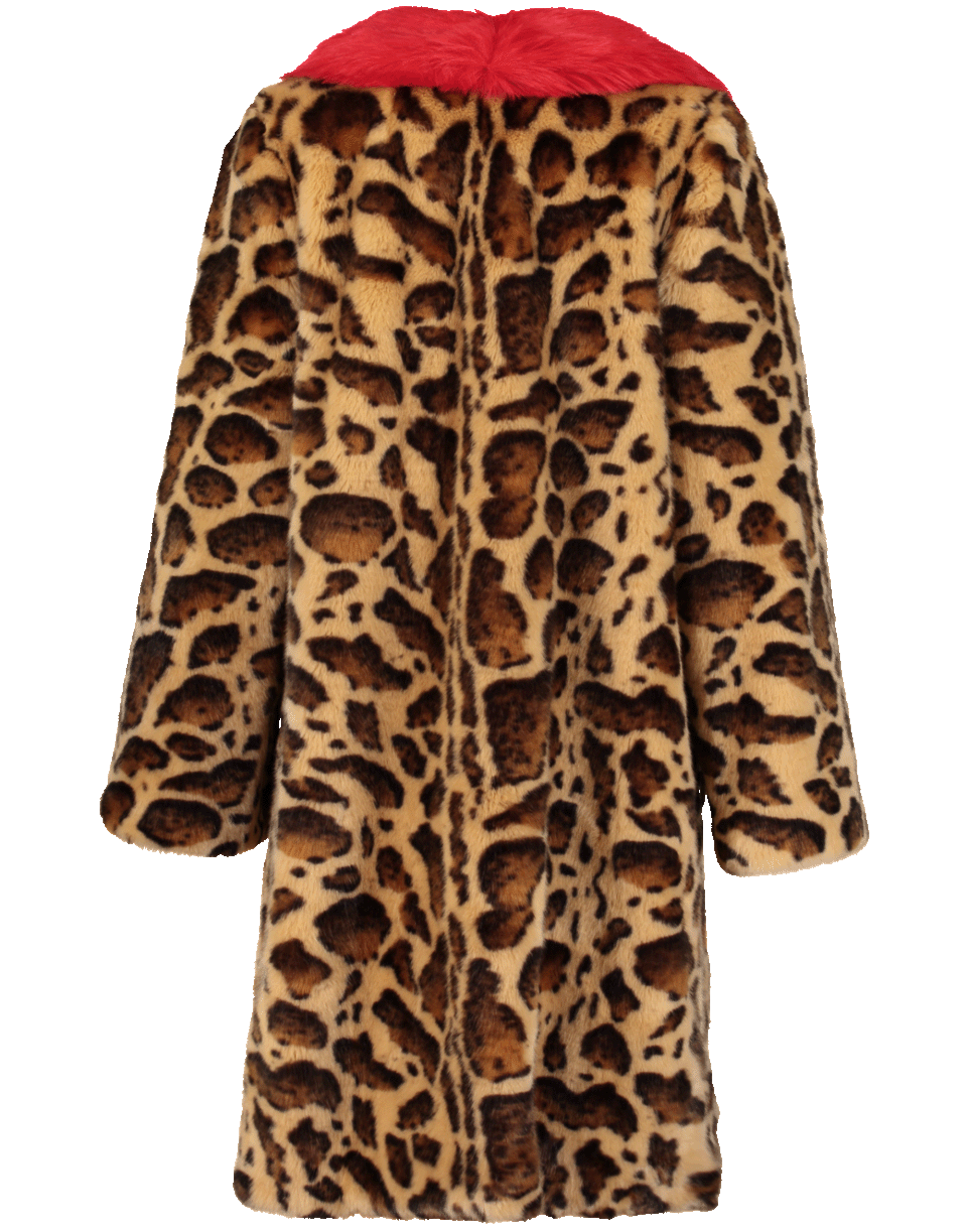 DOLCE & GABBANA-Leopard Faux Fur Coat-ANIMAL