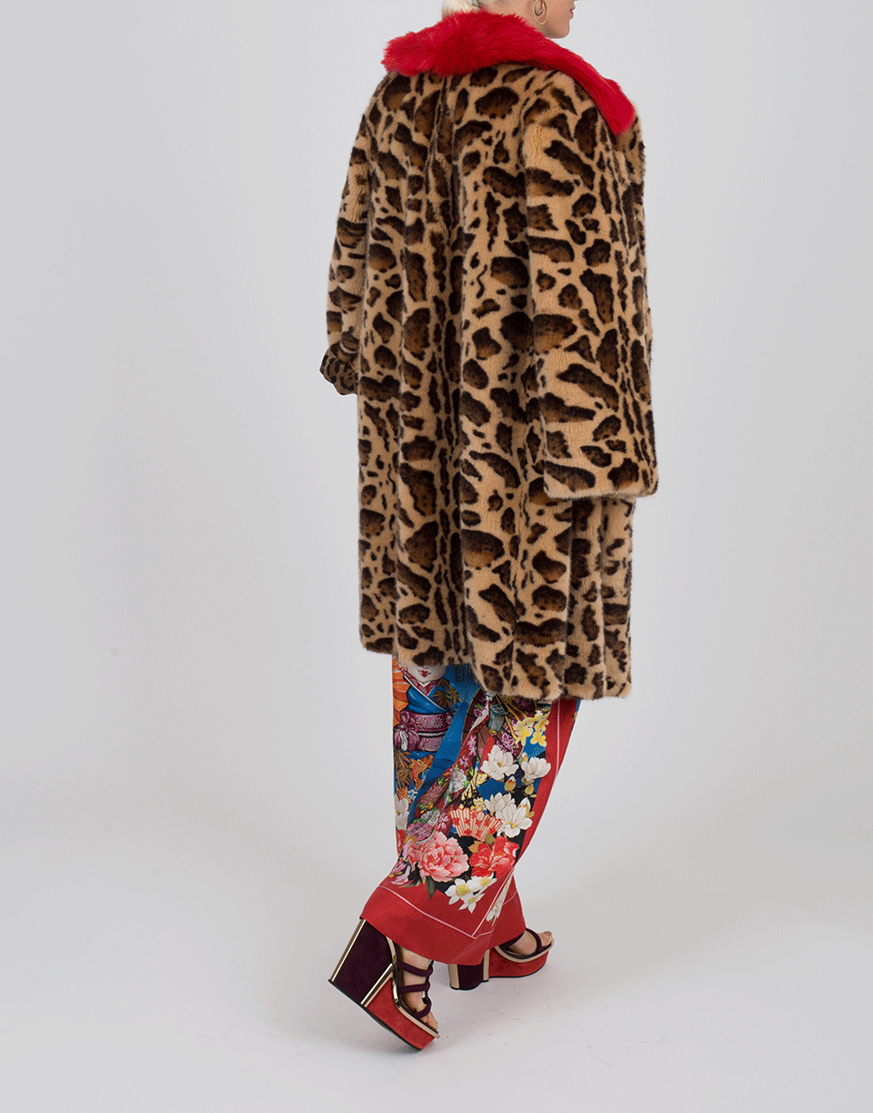 DOLCE & GABBANA-Leopard Faux Fur Coat-ANIMAL