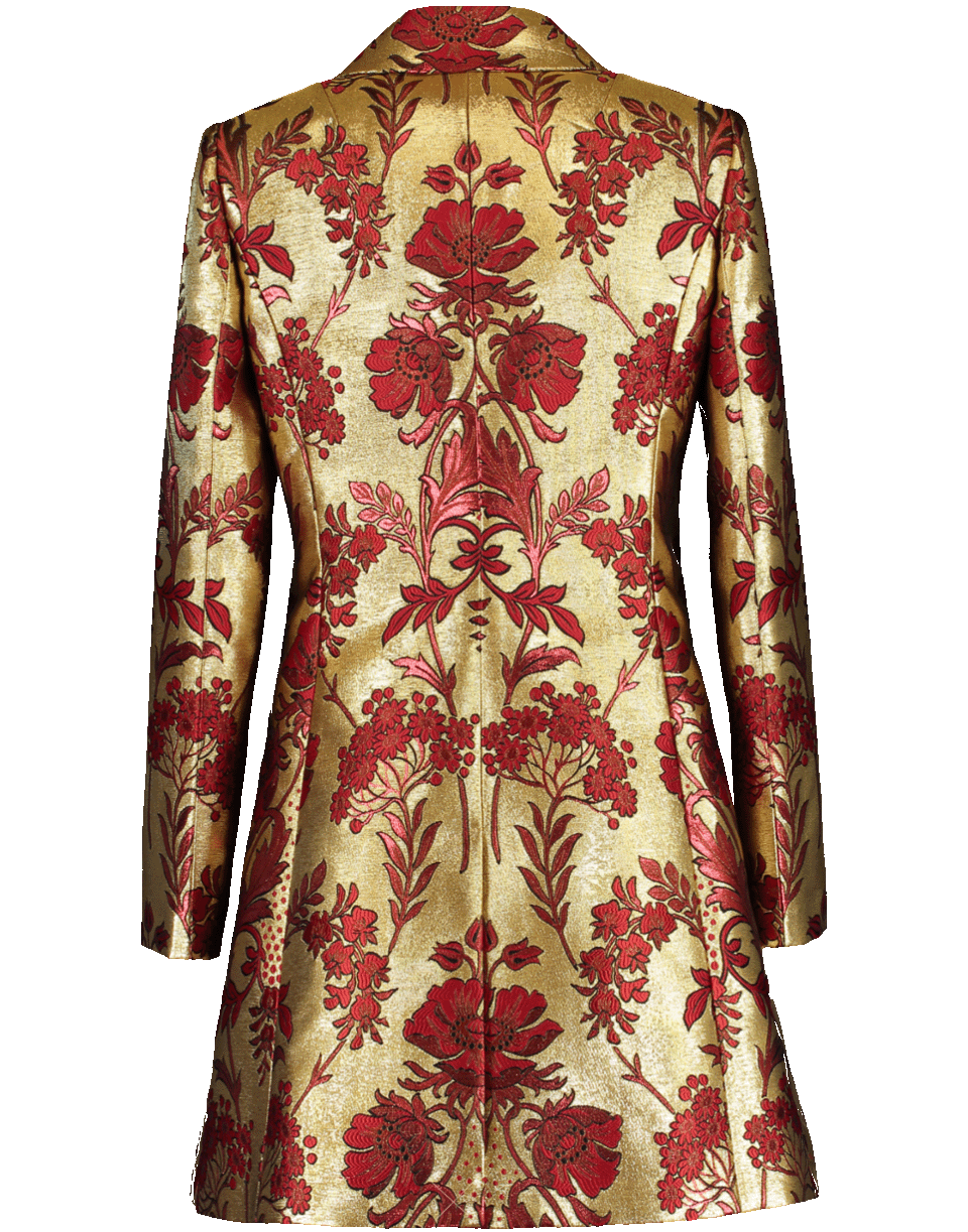DOLCE & GABBANA-Lurex Jacquard Fitted Coat-GLD/RED