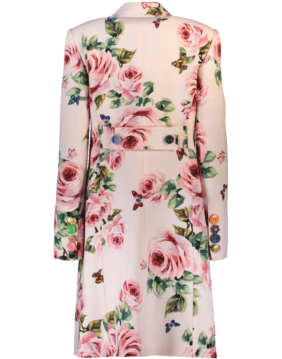 DOLCE & GABBANA-Rose Print Coat-ROSE