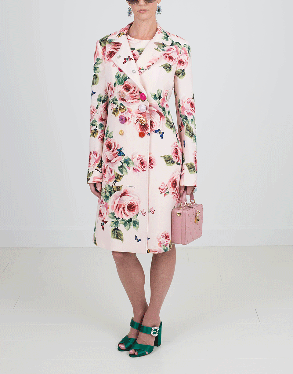DOLCE & GABBANA-Rose Print Coat-ROSE