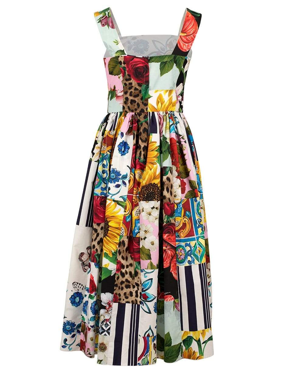 DOLCE & GABBANA-Floral Patchwork Sleeveless Sun Dress-