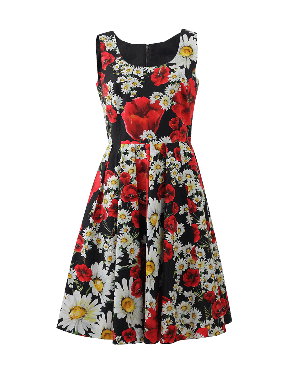 DOLCE & GABBANA-A-Line Floral Dress-