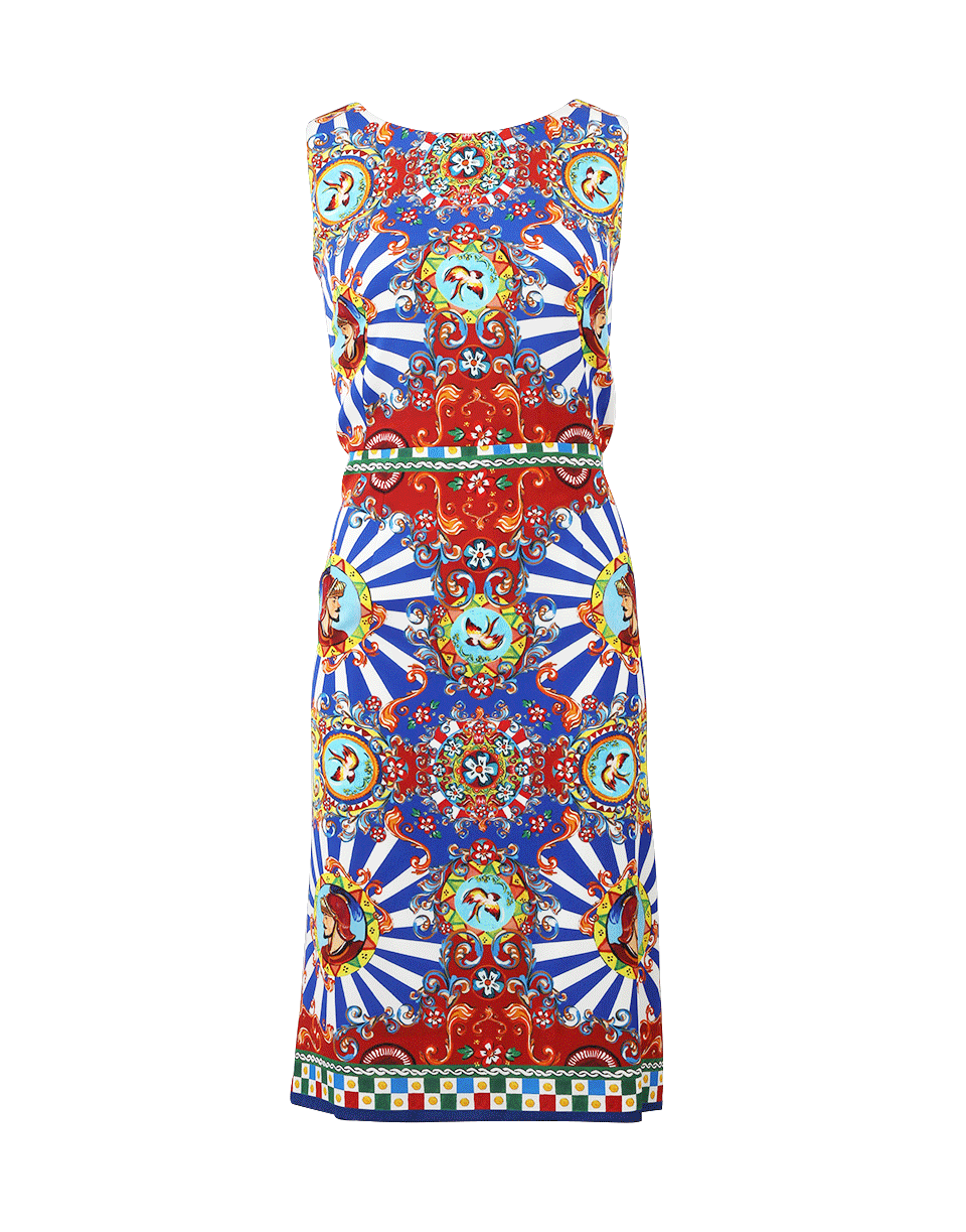 DOLCE & GABBANA-Caretto Print Shift Dress-