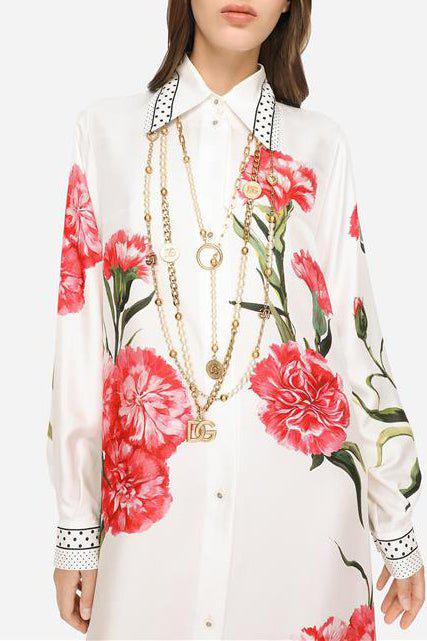 DOLCE & GABBANA-Printed Twill Caftan-