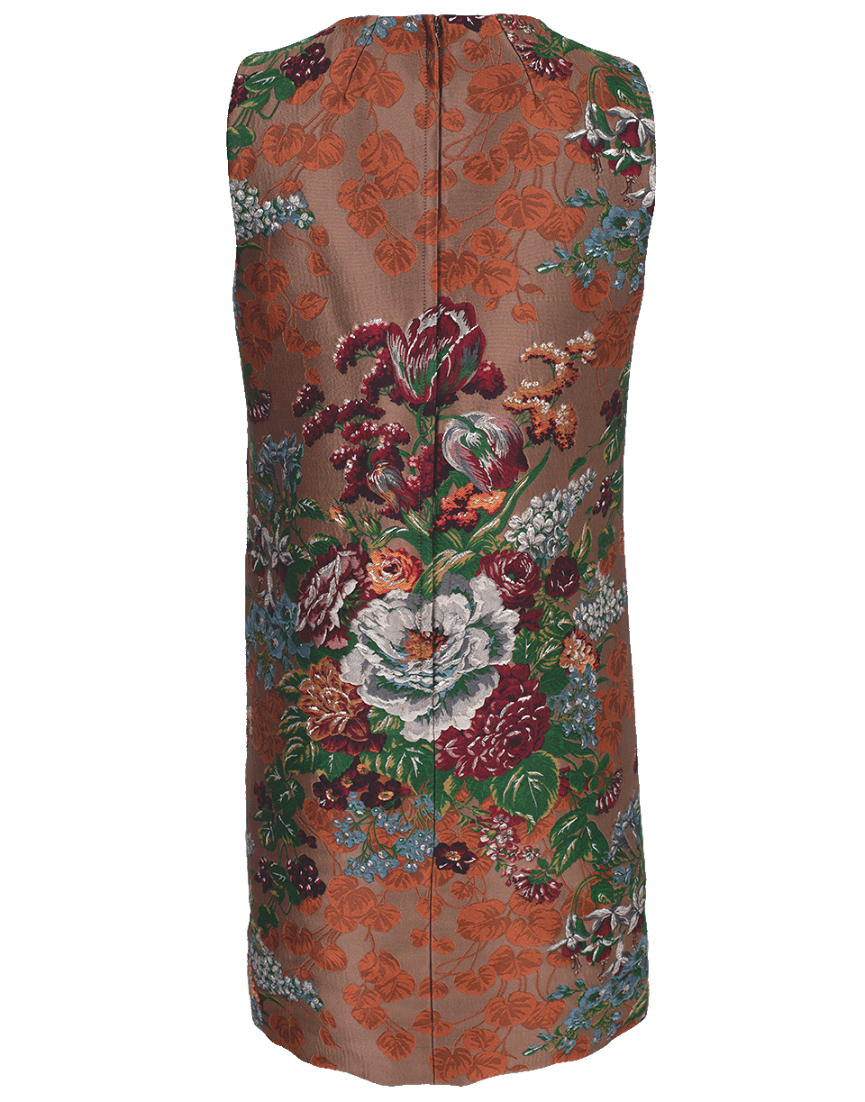 DOLCE & GABBANA-Jacquard Floral Shift Dress-
