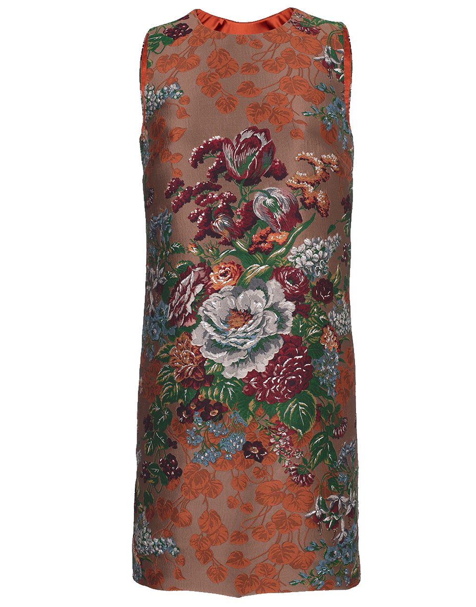 DOLCE & GABBANA-Jacquard Floral Shift Dress-