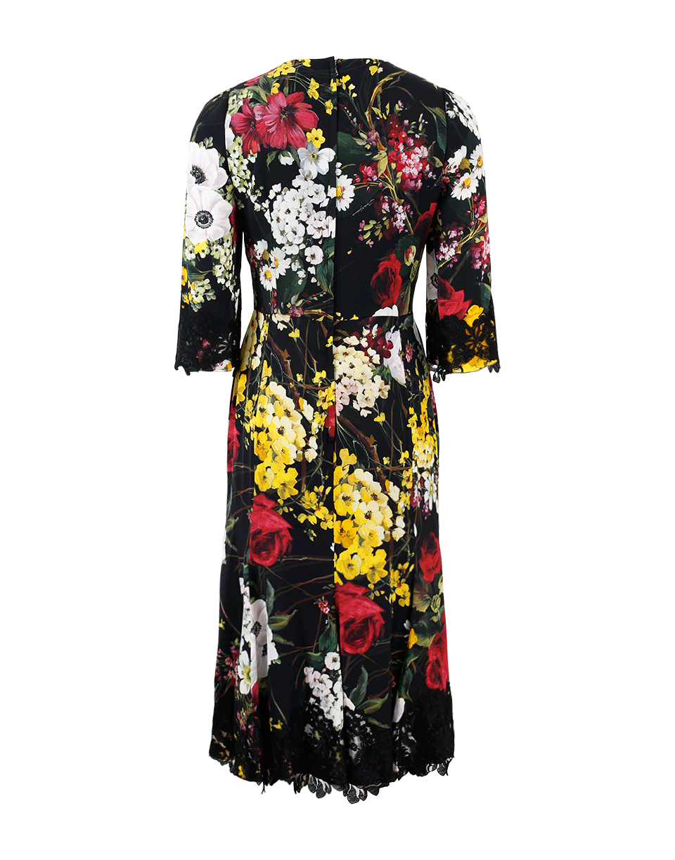 DOLCE & GABBANA-Lace Trim Dress-