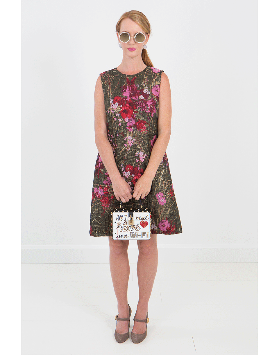 DOLCE & GABBANA-Lurex Jacquard Shift Dress-