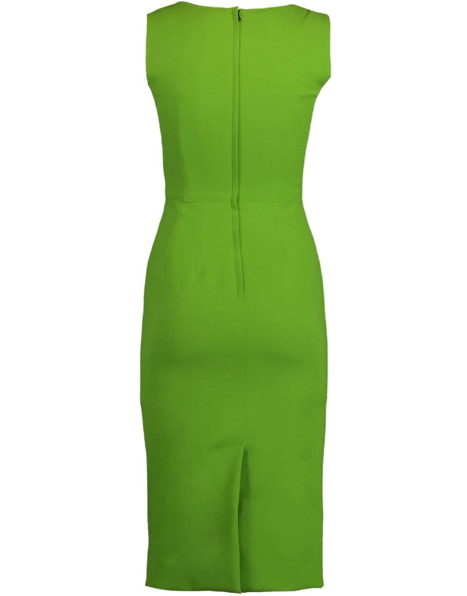 DOLCE & GABBANA-Sleeveless Slim Stretch Dress-GREEN