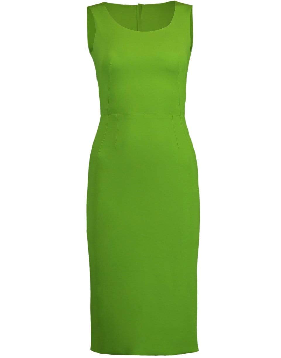 DOLCE & GABBANA-Sleeveless Slim Stretch Dress-GREEN