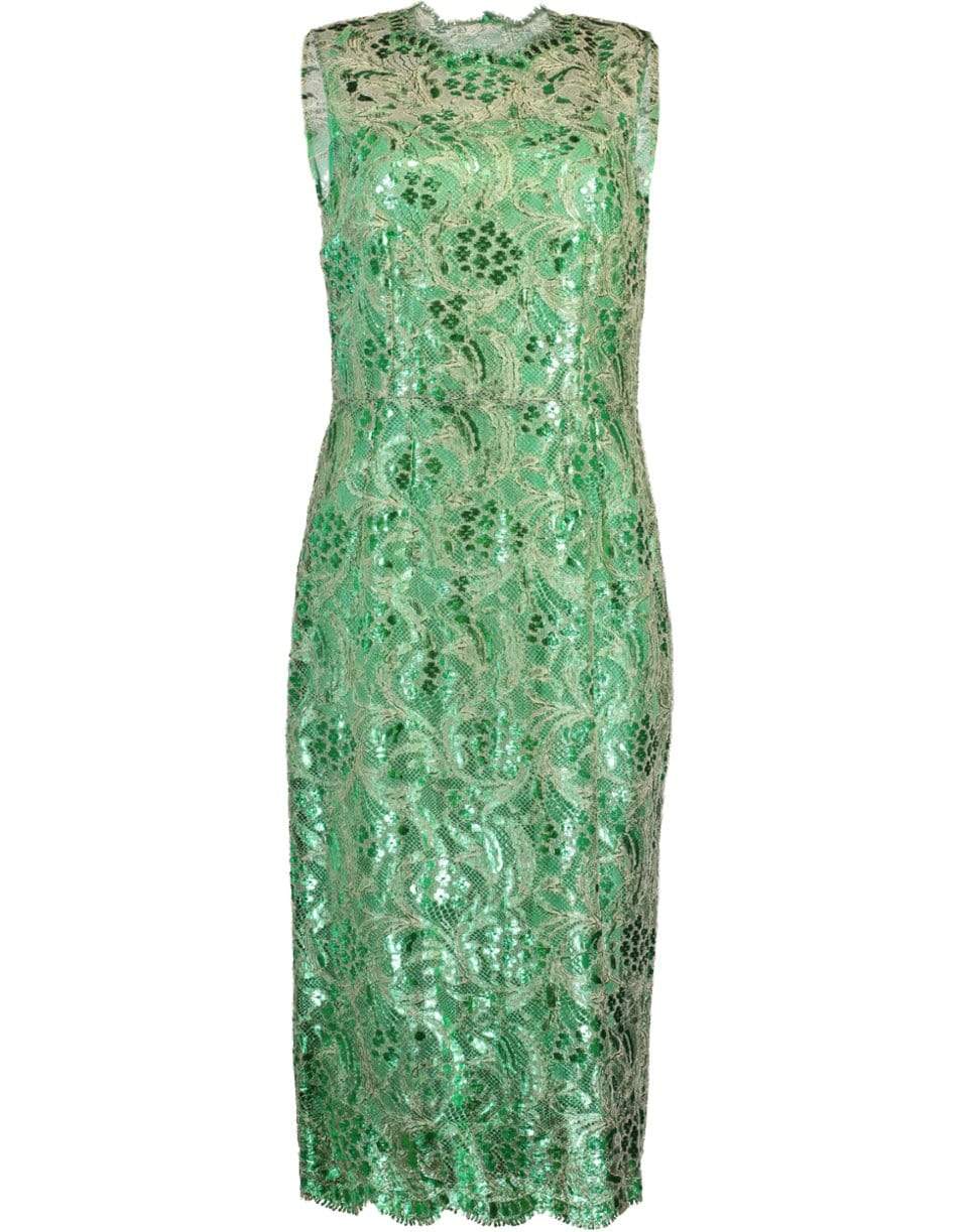DOLCE & GABBANA-Round Neck Tubino Dress-