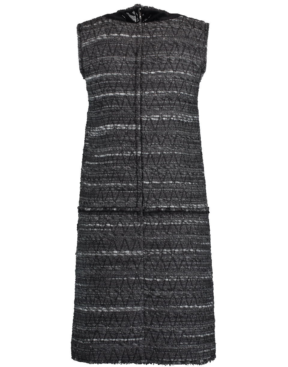 DOLCE & GABBANA-Sleeveless Tweed Shift Dress-