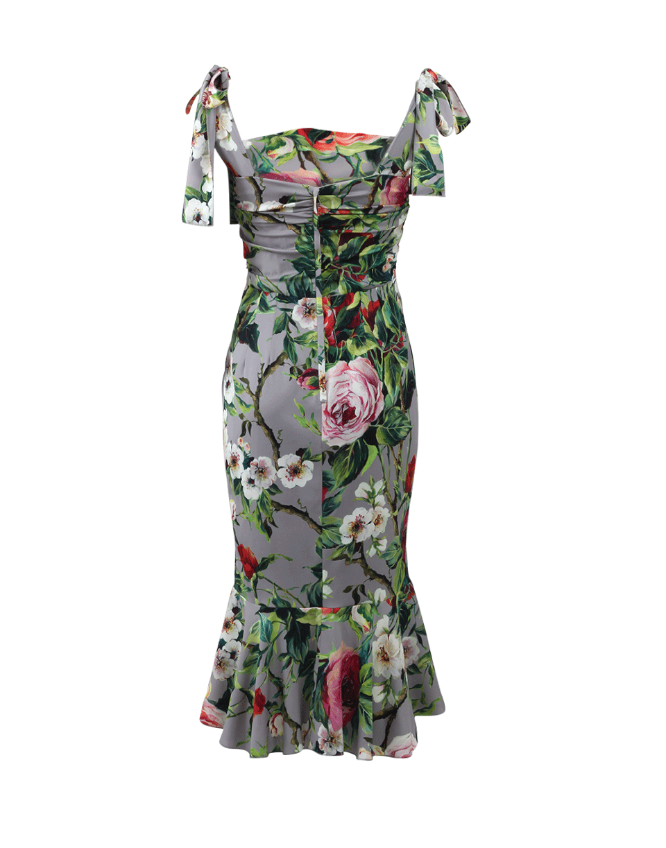 DOLCE & GABBANA-Tie Shoulder Print Dress-