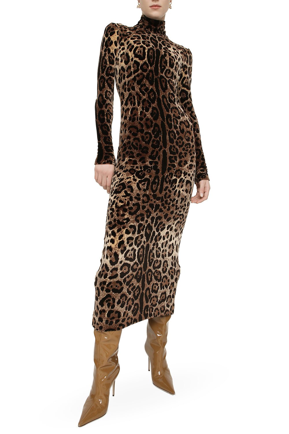 DOLCE & GABBANA-Leopard Long Dress-