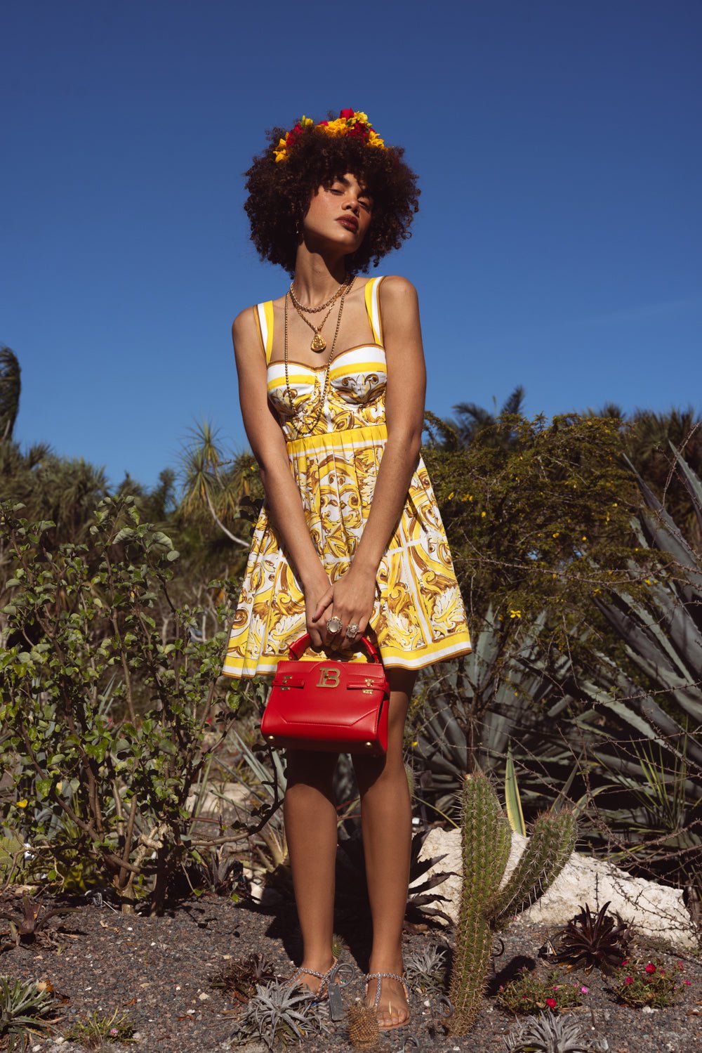 DOLCE & GABBANA-Maiolica Printed Mini Sundress-