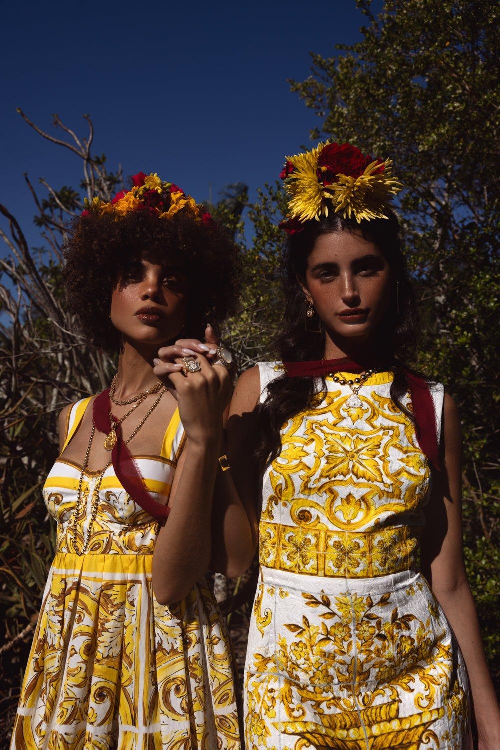 DOLCE & GABBANA-Maiolica Printed Mini Sundress-