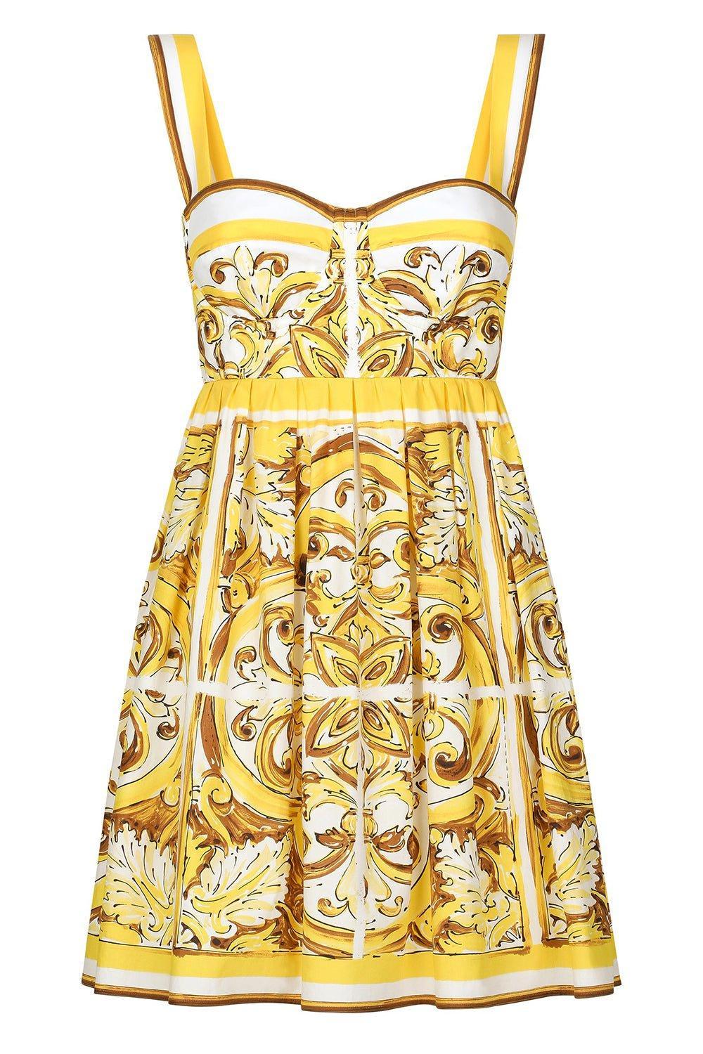 DOLCE & GABBANA-Maiolica Printed Mini Sundress-