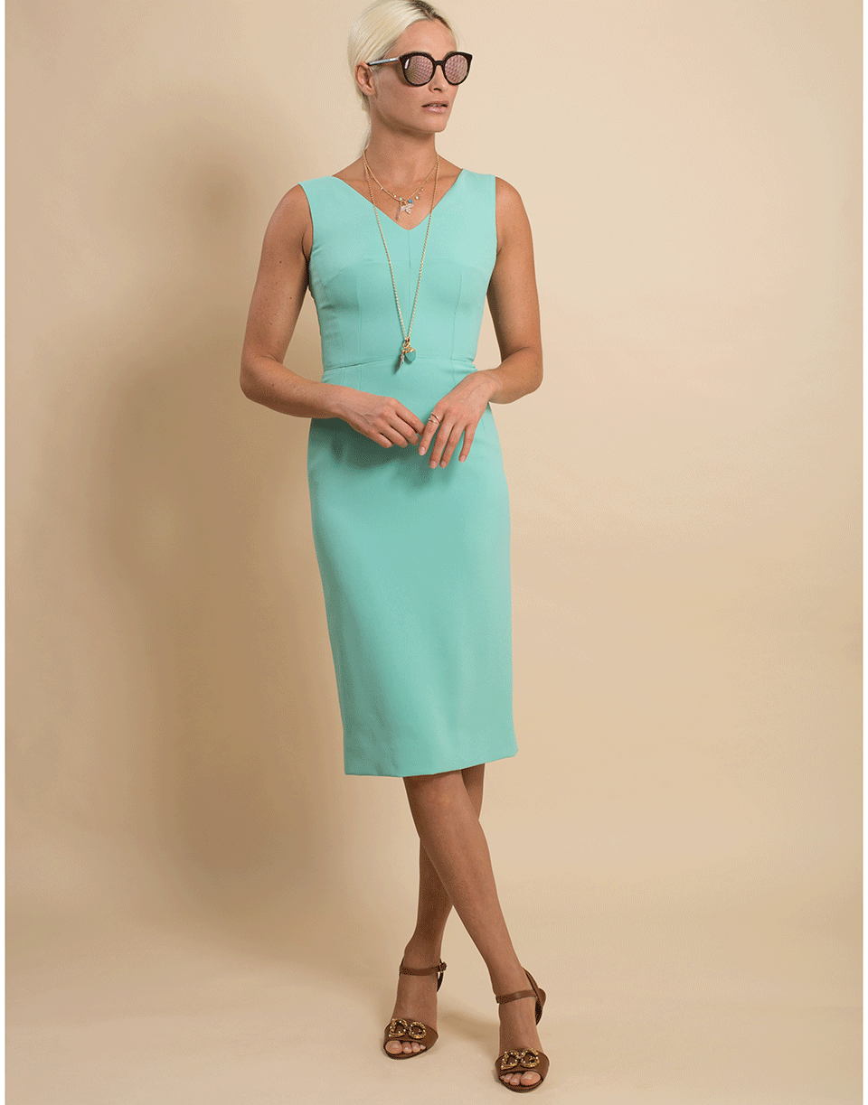 DOLCE & GABBANA-Stretch Cady Slim V-Neck Dress-