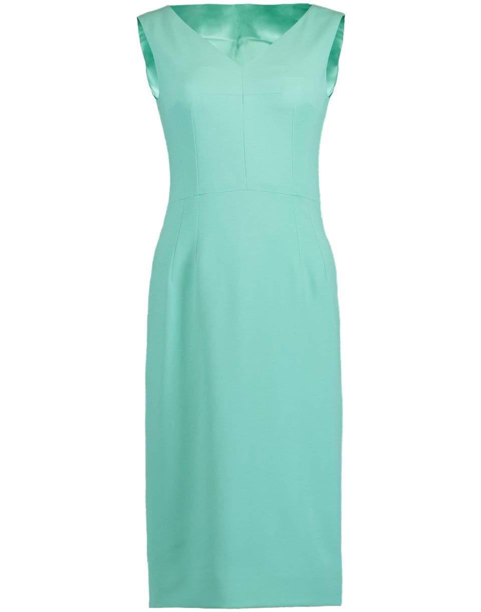 DOLCE & GABBANA-Stretch Cady Slim V-Neck Dress-