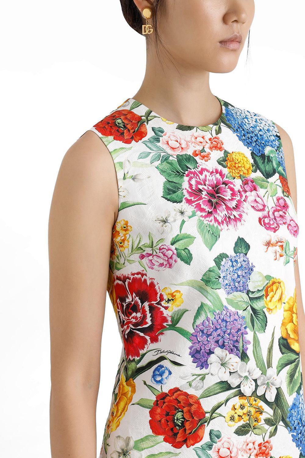 Mix Fiori Shift Dress-MIX FIORI-40-CLOTHINGDRESSCASUAL-DOLCE & GABBANA