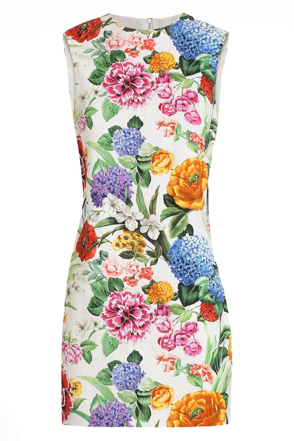 Mix Fiori Shift Dress-MIX FIORI-40-CLOTHINGDRESSCASUAL-DOLCE & GABBANA