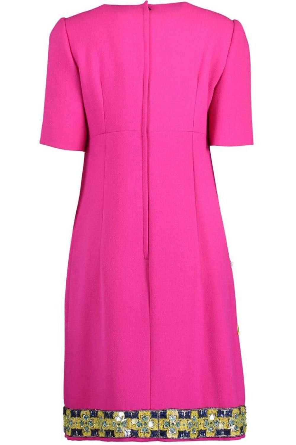 DOLCE & GABBANA-Italia Forever Embroidered Dress-PINK