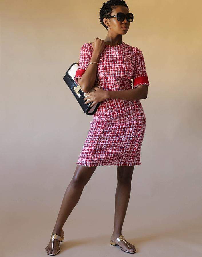 DOLCE & GABBANA-Tweed Mini Dress-